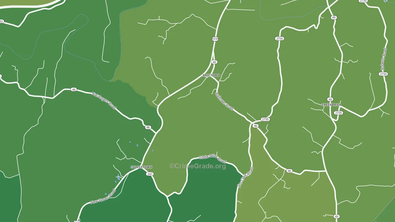 Culvertown, KY Map of Drug-Related Crime Rates
