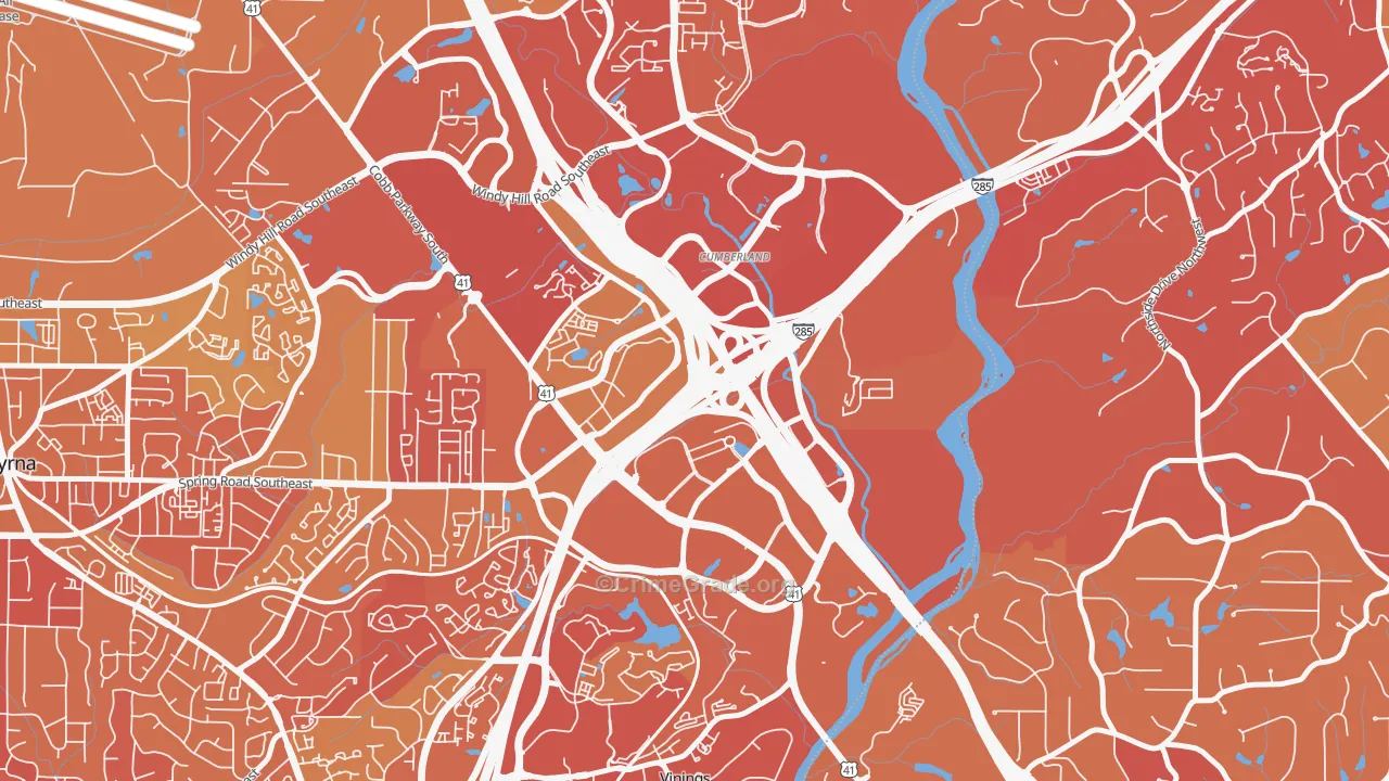 Cumberland, Atlanta, GA Map of Drug-Related Crime Rates