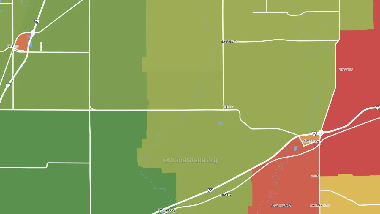 Cumberland County, IL Map of Drug-Related Crime Rates