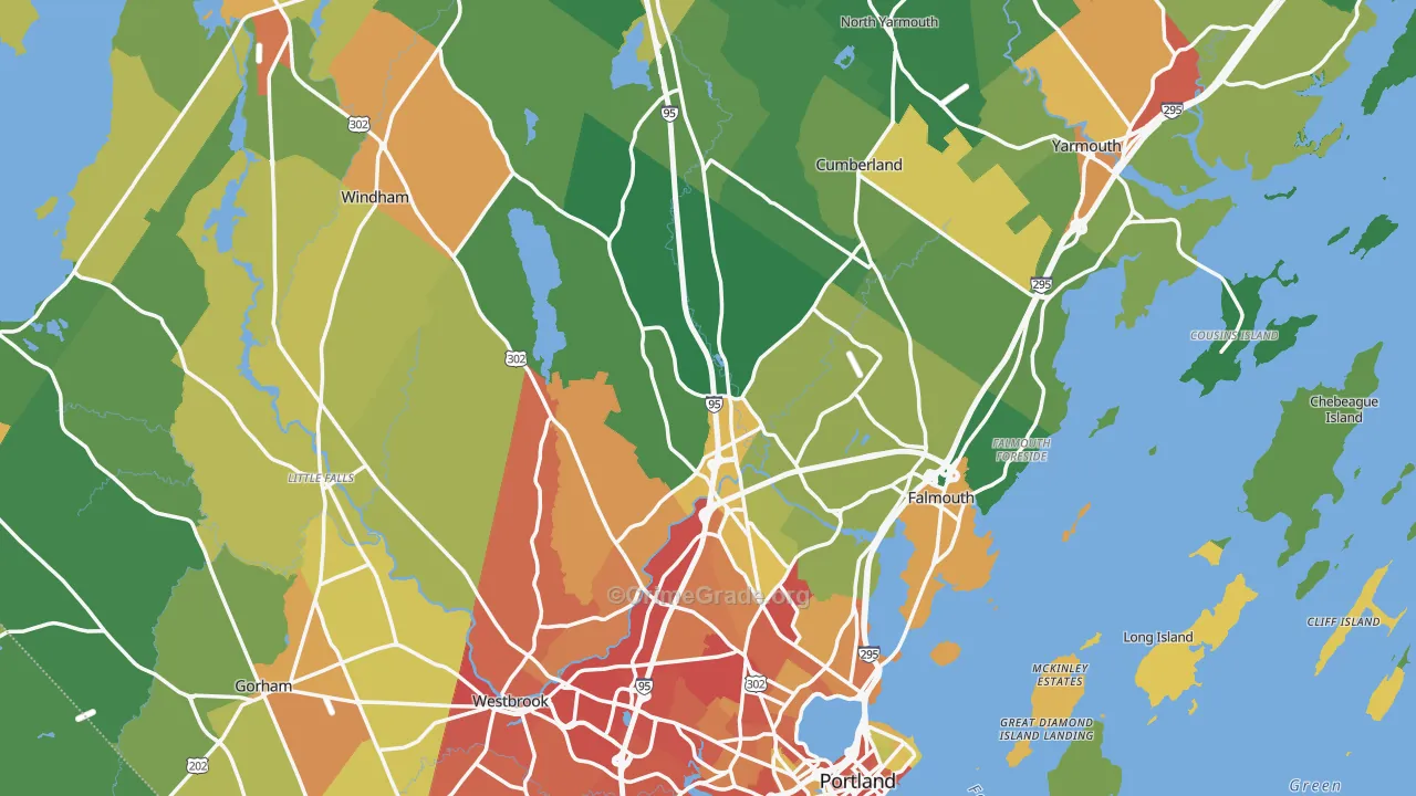 Cumberland County, ME Map of Drug-Related Crime Rates