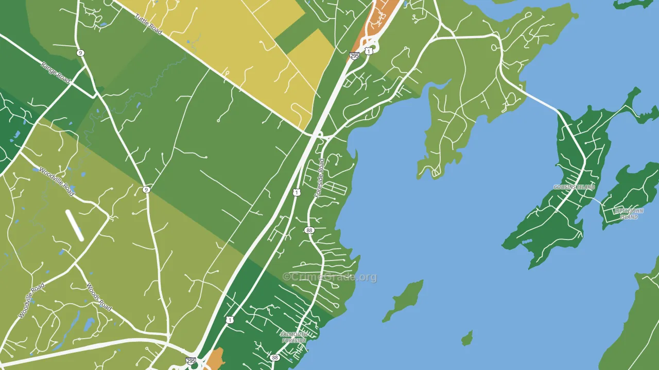 Cumberland Foreside, ME Map of Drug-Related Crime Rates