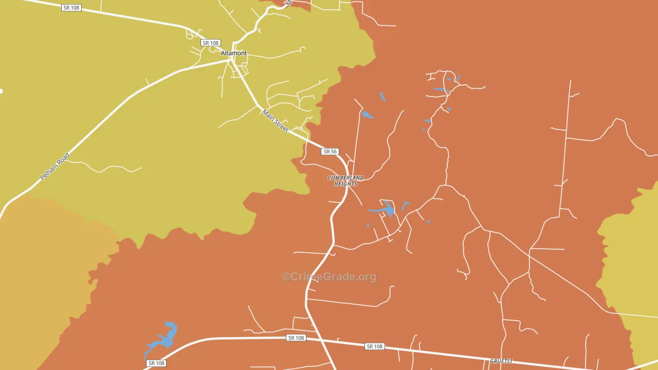 Cumberland Heights, TN Map of Drug-Related Crime Rates