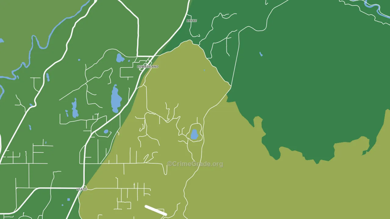 Cumberland, WA Map of Drug-Related Crime Rates