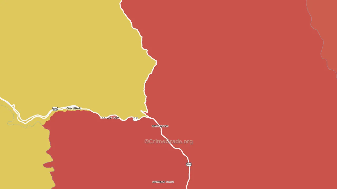 Cummings, CA Map of Drug-Related Crime Rates