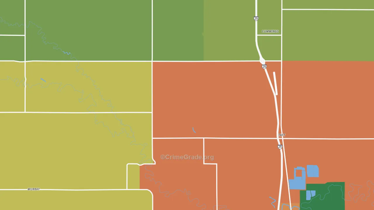 Cummings, ND Map of Drug-Related Crime Rates