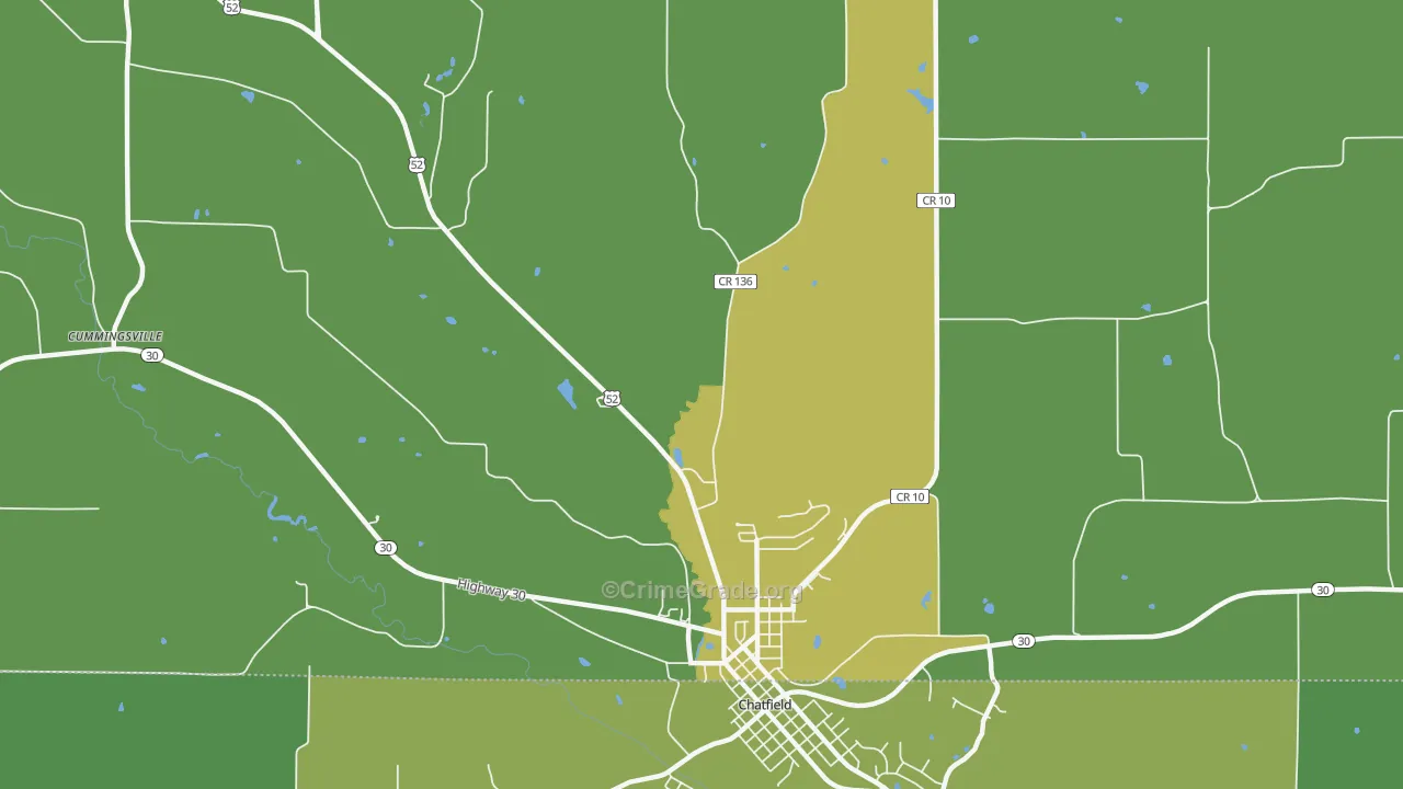 Cummingsville, MN Map of Drug-Related Crime Rates