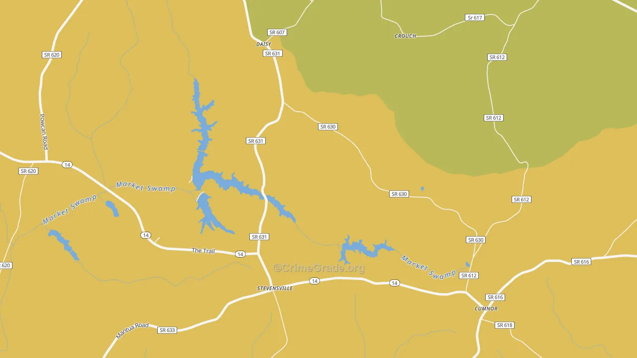 Cumnor, VA Map of Drug-Related Crime Rates