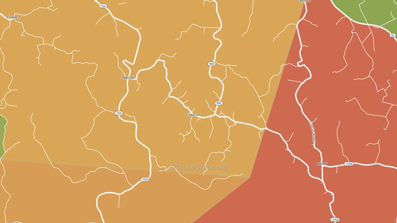 Cundiff, KY Map of Drug-Related Crime Rates