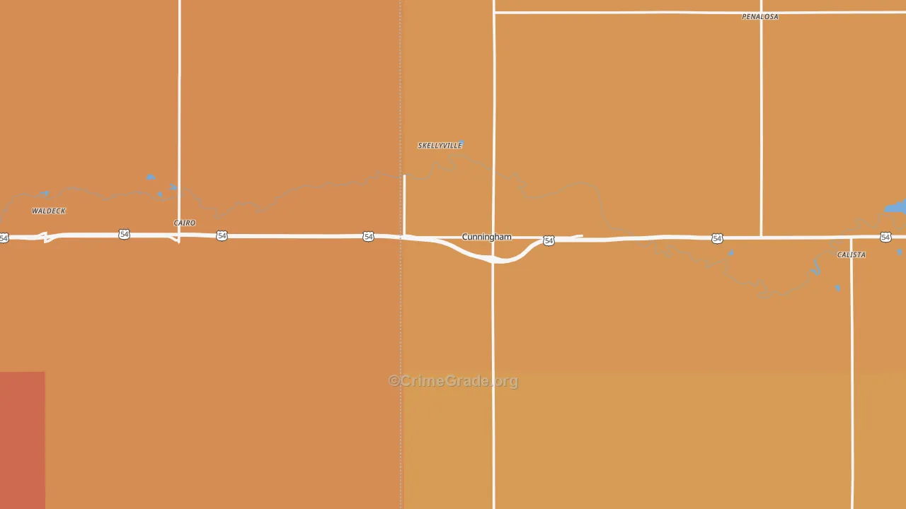 Cunningham, KS Map of Drug-Related Crime Rates