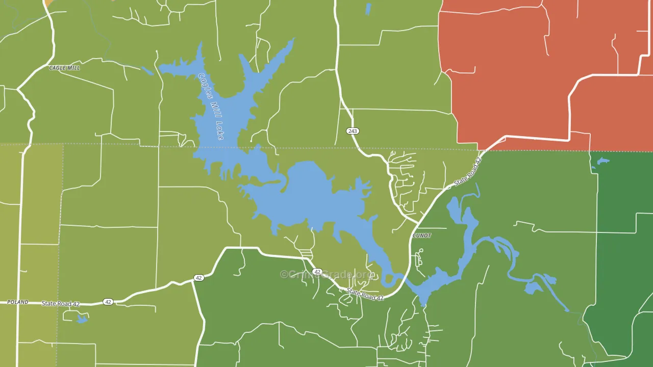 Cunot, IN Map of Drug-Related Crime Rates