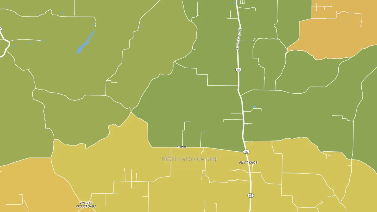 Curby, IN Map of Drug-Related Crime Rates
