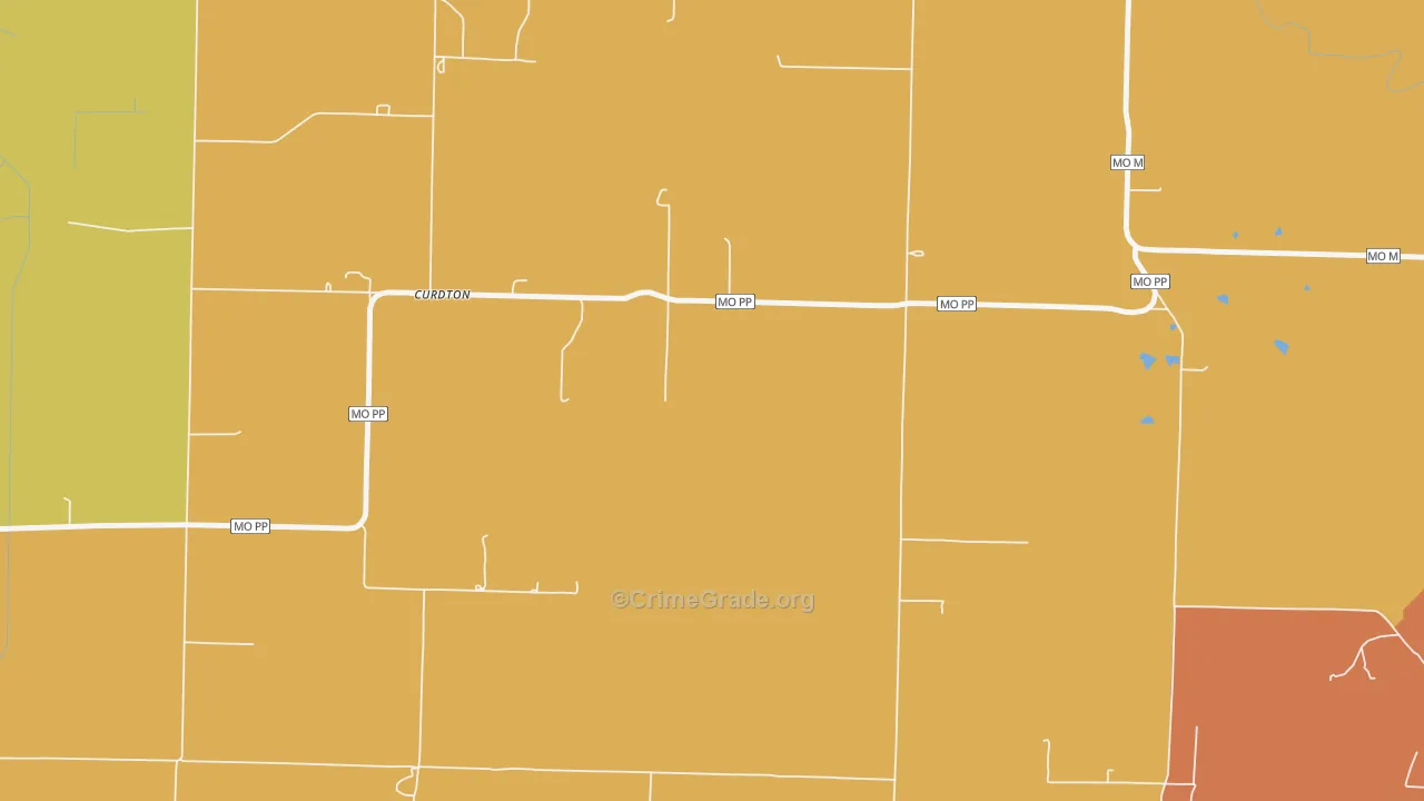 Curdton, MO Map of Drug-Related Crime Rates