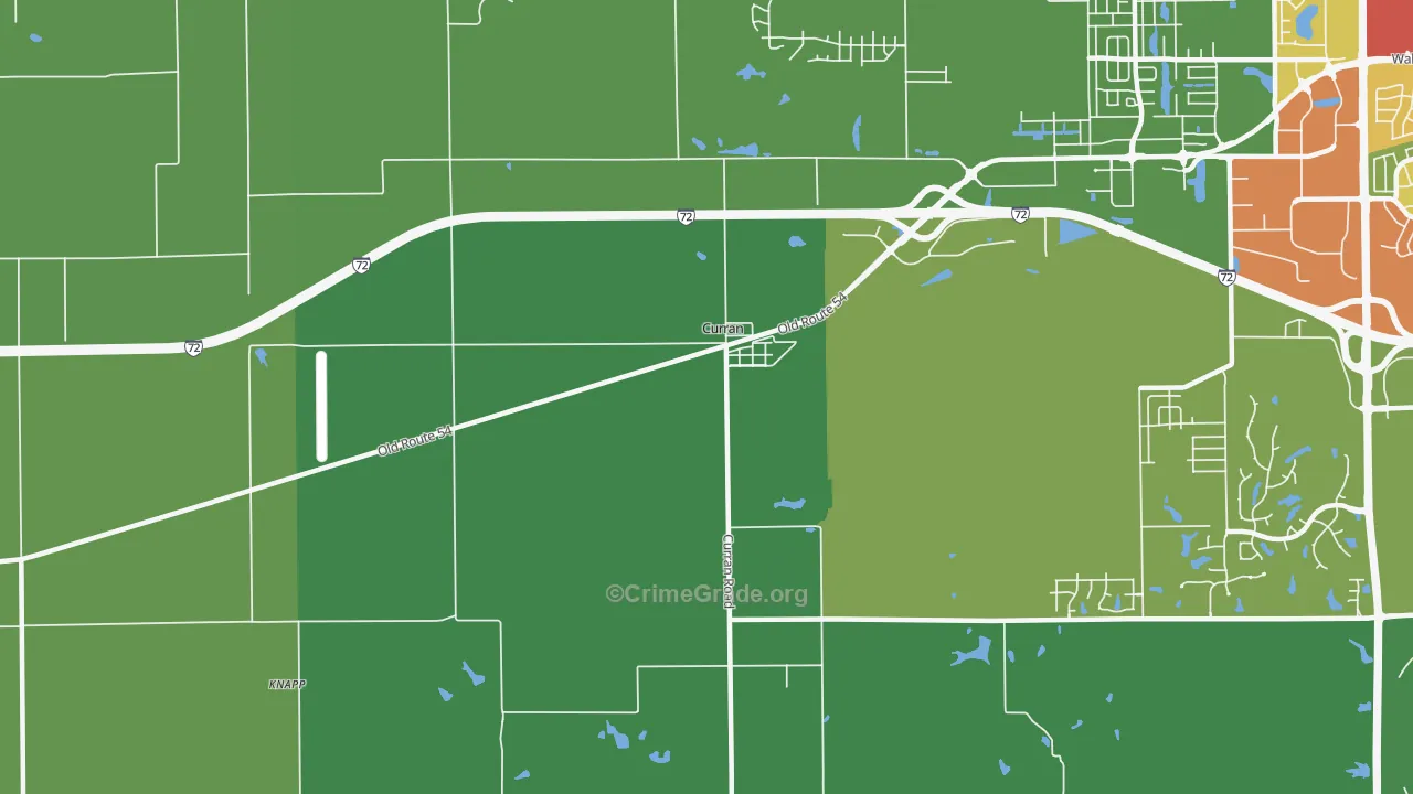 Curran, IL Map of Drug-Related Crime Rates