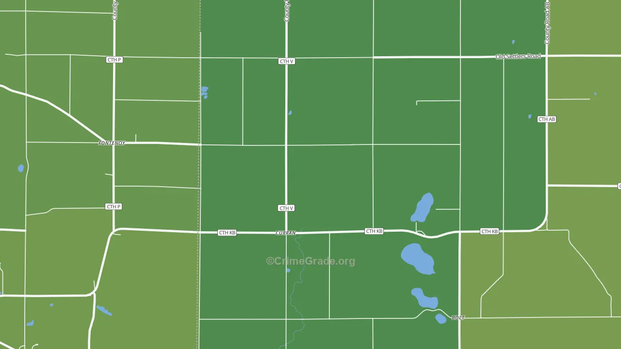 Curran, WI Map of Drug-Related Crime Rates