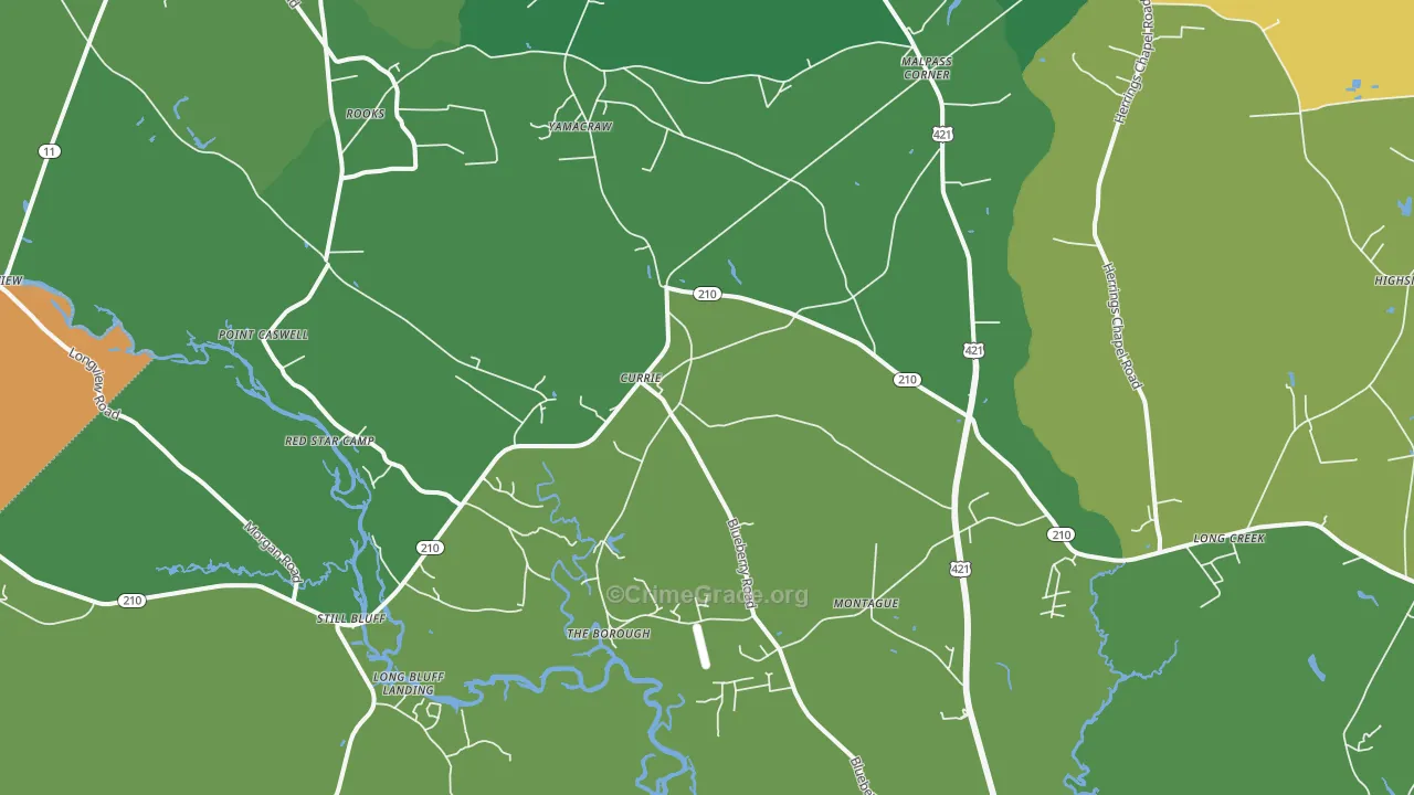 Currie, NC Map of Drug-Related Crime Rates