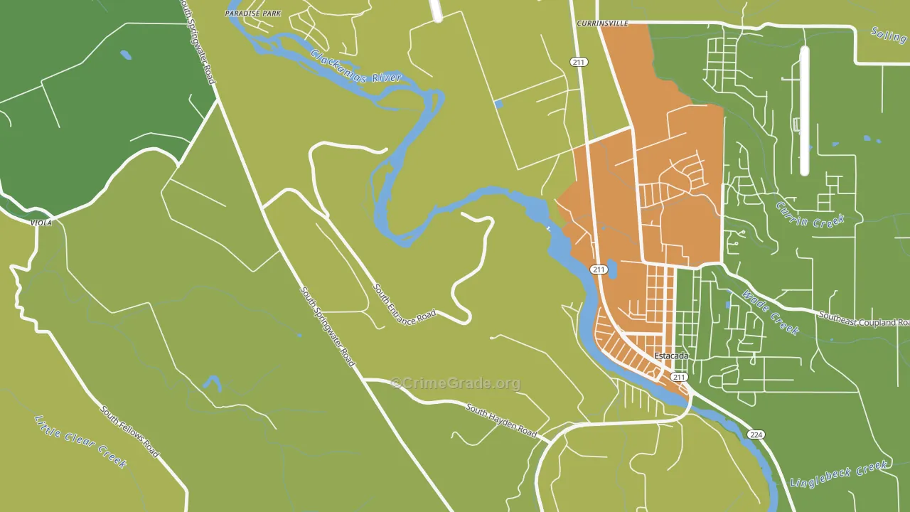Currinsville, OR Map of Drug-Related Crime Rates