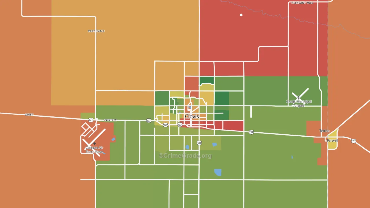 Curry County, NM Map of Drug-Related Crime Rates