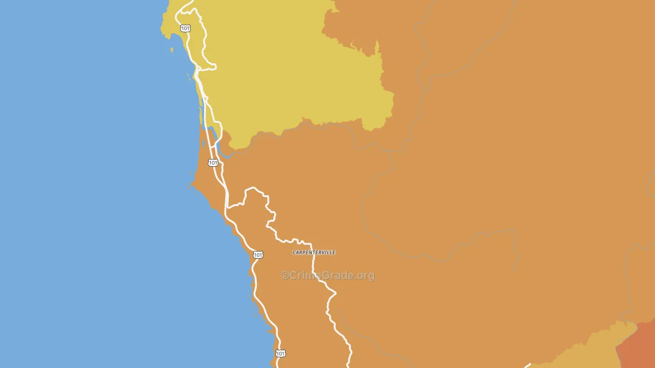 Curry County, OR Map of Drug-Related Crime Rates