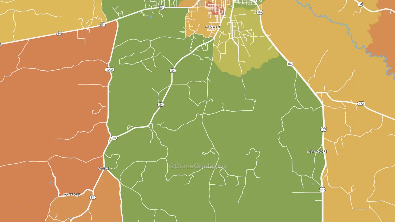 Curry, LA Map of Drug-Related Crime Rates
