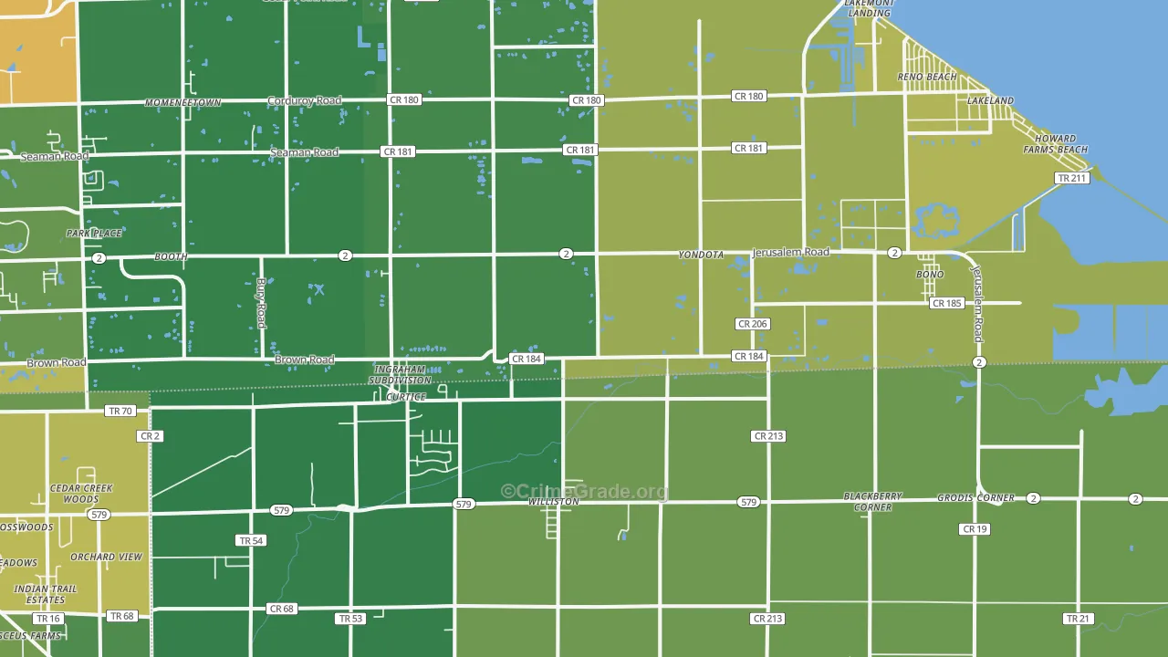Curtice, OH Map of Drug-Related Crime Rates