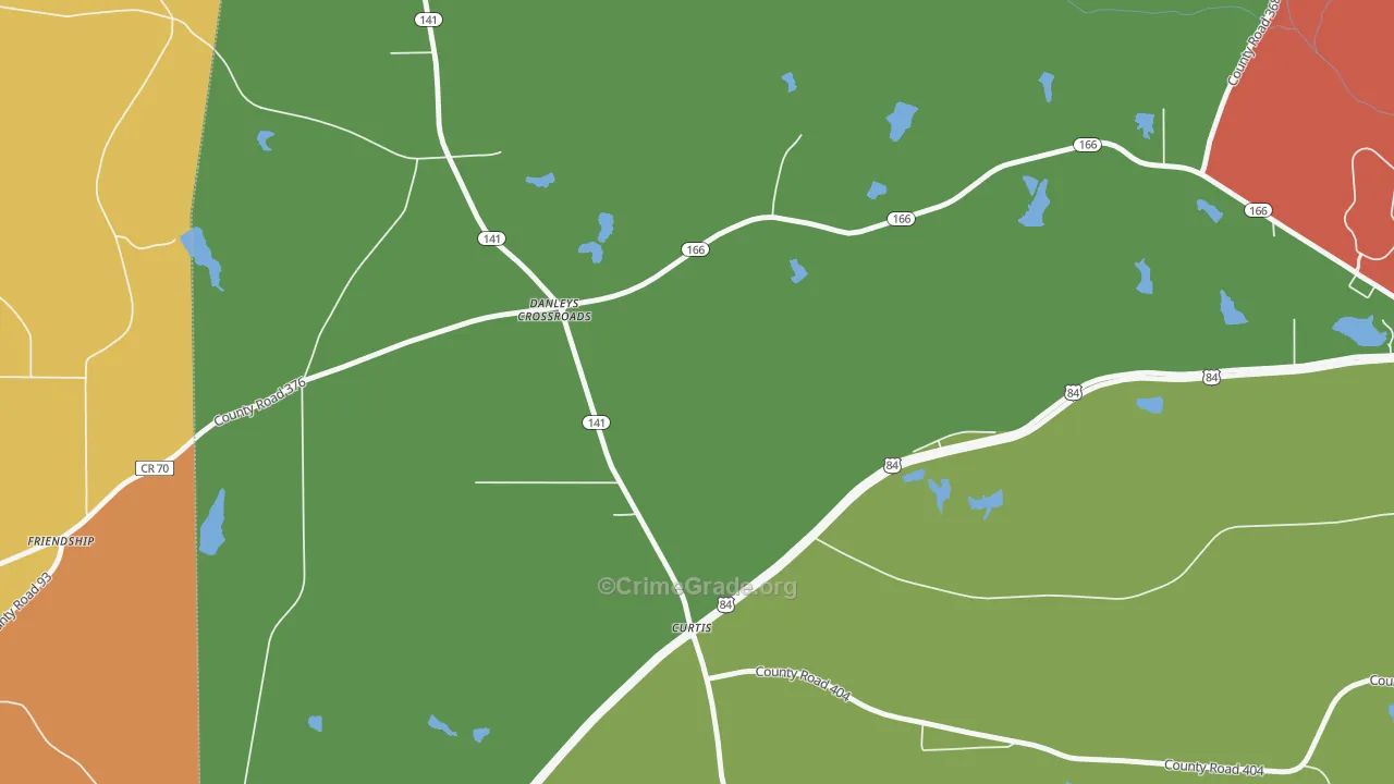 Curtis, AL Map of Drug-Related Crime Rates