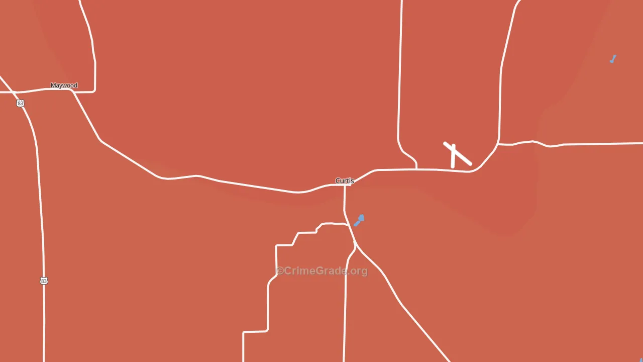 Curtis, NE Map of Drug-Related Crime Rates