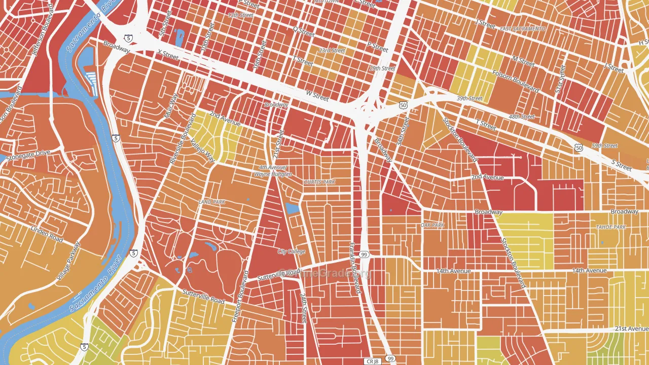 Curtis Park, Sacramento, CA Map of Drug-Related Crime Rates