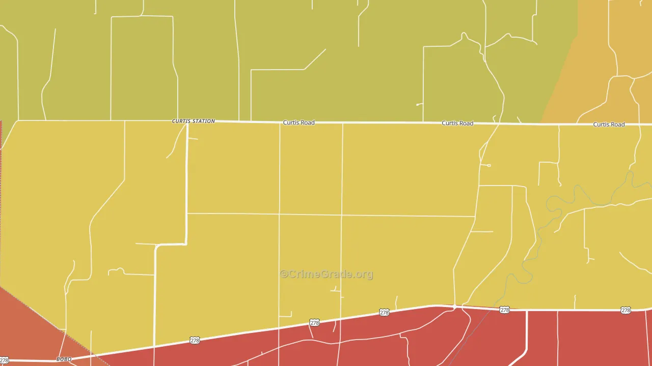 Curtis Station, MS Map of Drug-Related Crime Rates