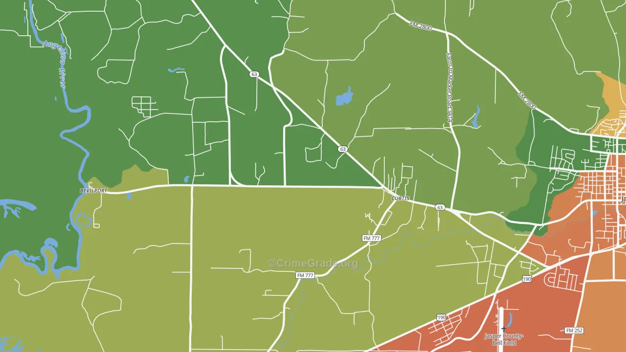 Curtis, TX Map of Drug-Related Crime Rates