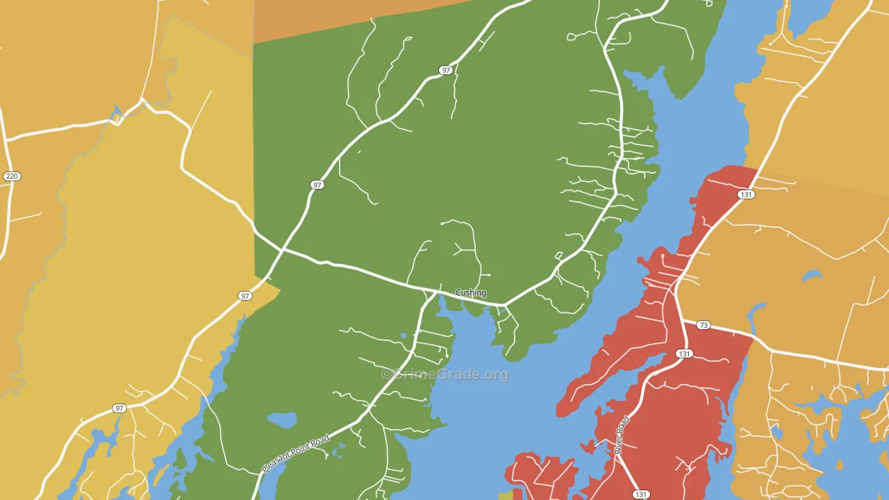 Cushing, ME Map of Drug-Related Crime Rates