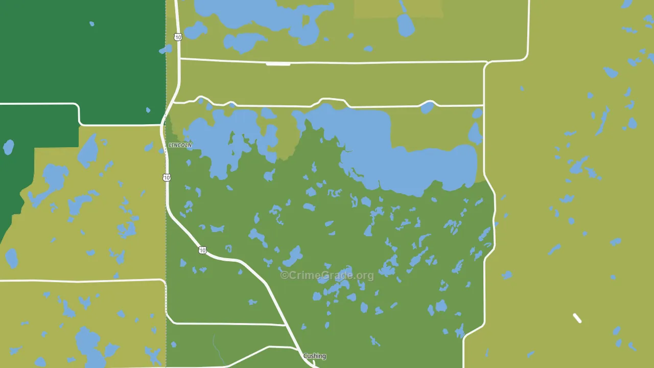 Cushing, MN Map of Drug-Related Crime Rates