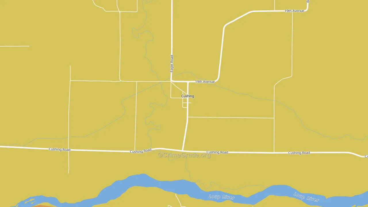 Cushing, NE Map of Drug-Related Crime Rates