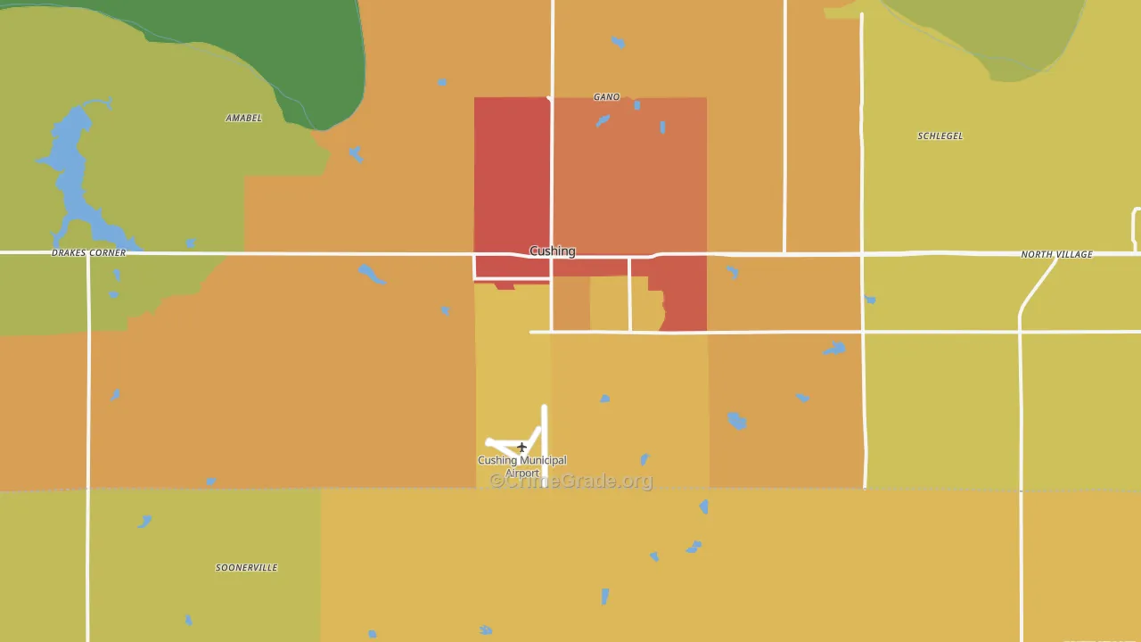 Cushing, OK Map of Drug-Related Crime Rates