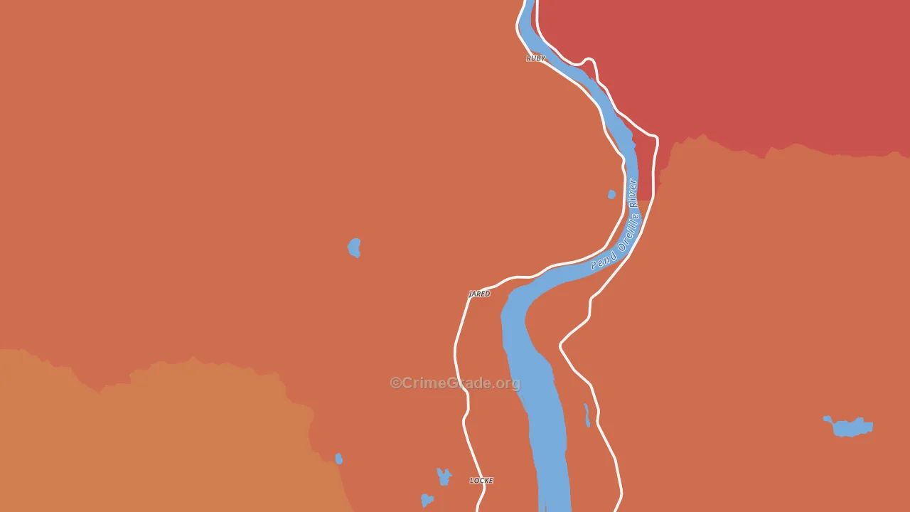 Cusick, WA Map of Drug-Related Crime Rates