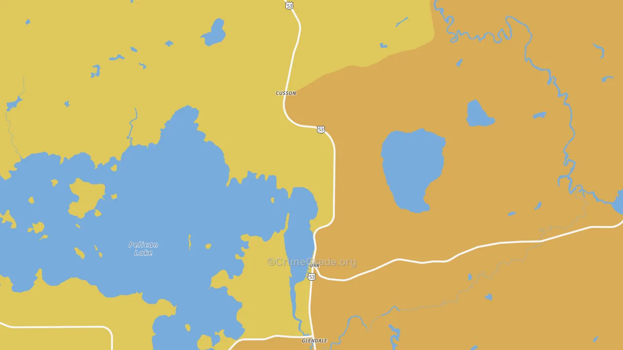 Cusson, MN Map of Drug-Related Crime Rates