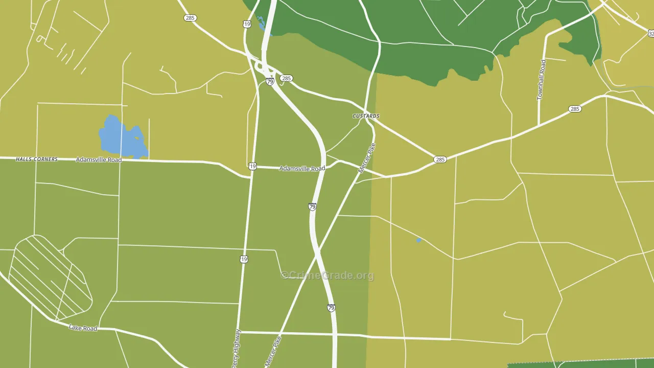 Custards, PA Map of Drug-Related Crime Rates