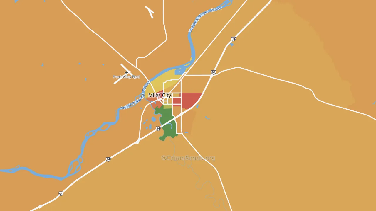 Custer County, MT Map of Drug-Related Crime Rates