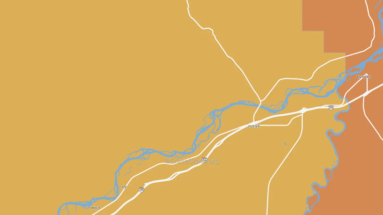 Custer, MT Map of Drug-Related Crime Rates