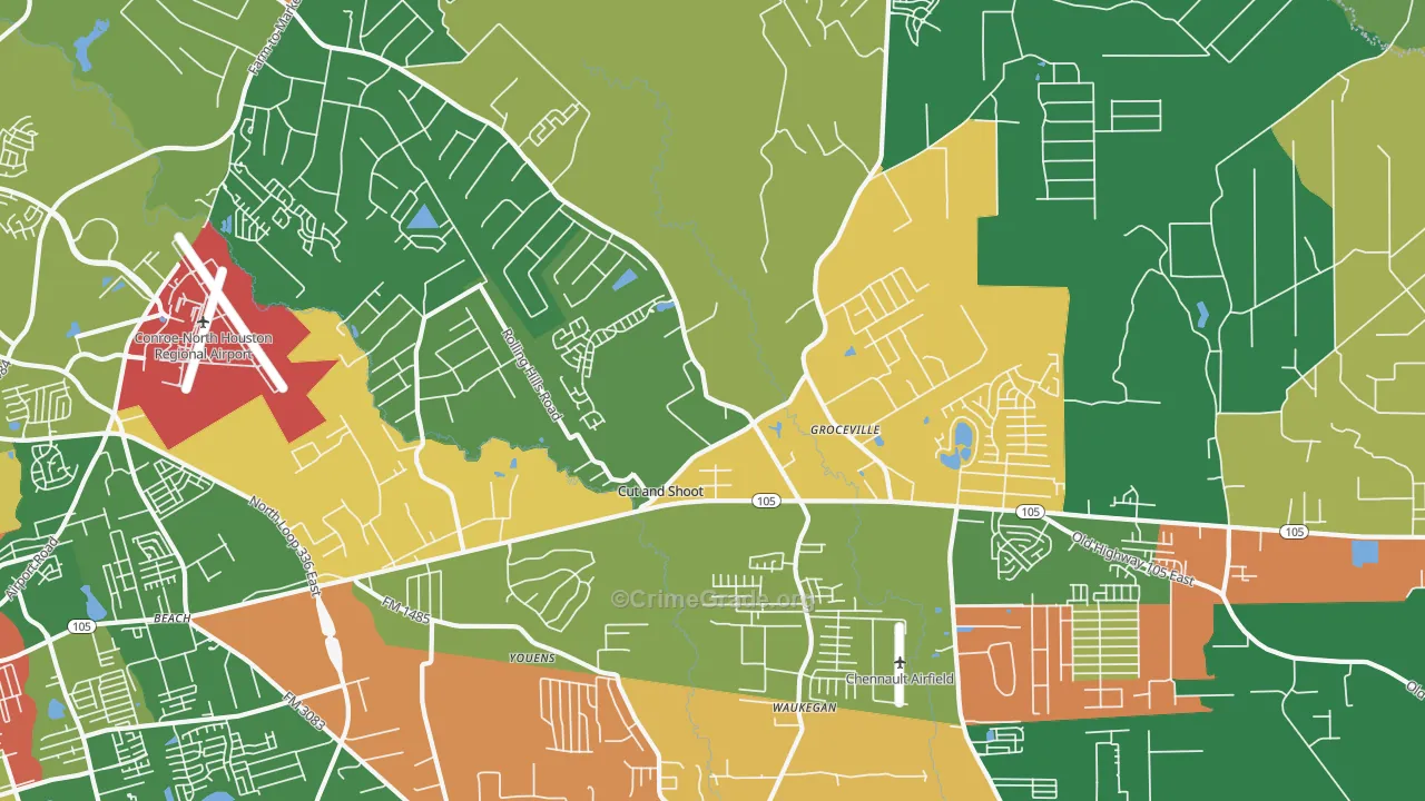 Cut and Shoot, TX Map of Drug-Related Crime Rates