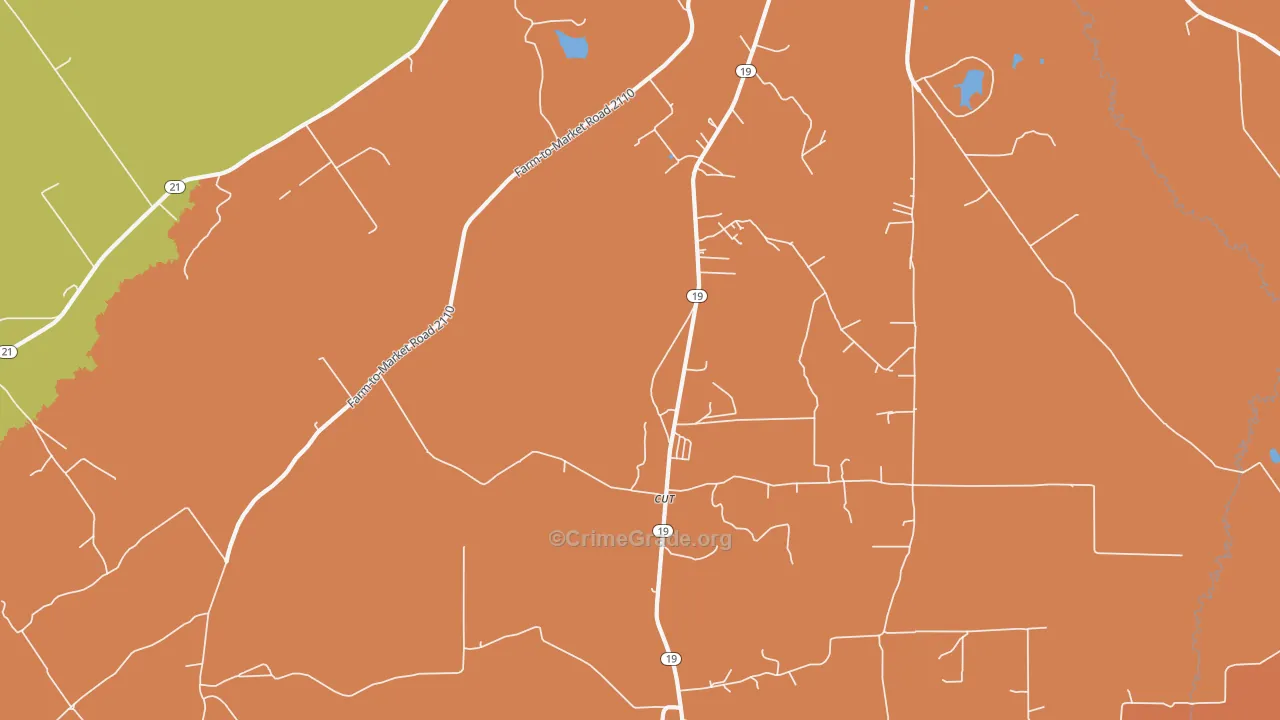 Cut, TX Map of Drug-Related Crime Rates