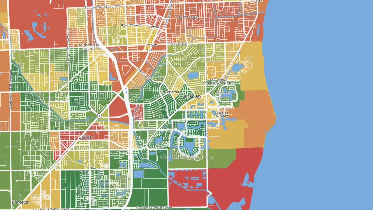 Cutler Bay, FL Map of Drug-Related Crime Rates