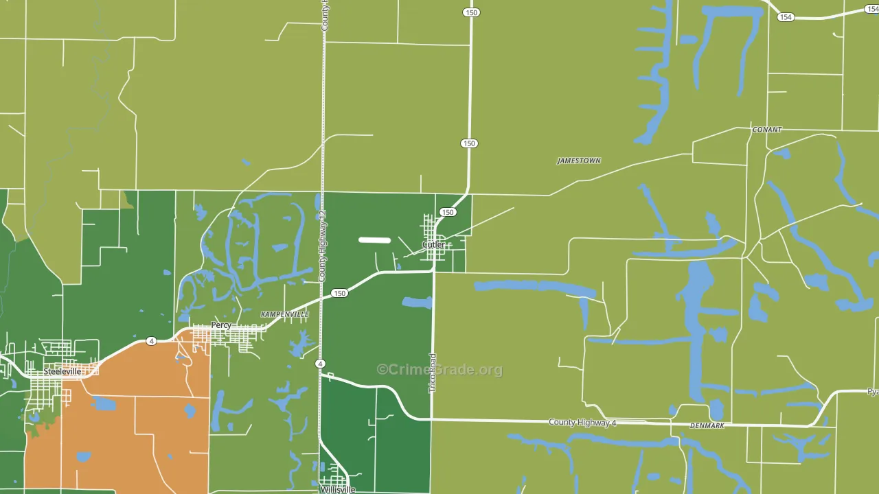 Cutler, IL Map of Drug-Related Crime Rates
