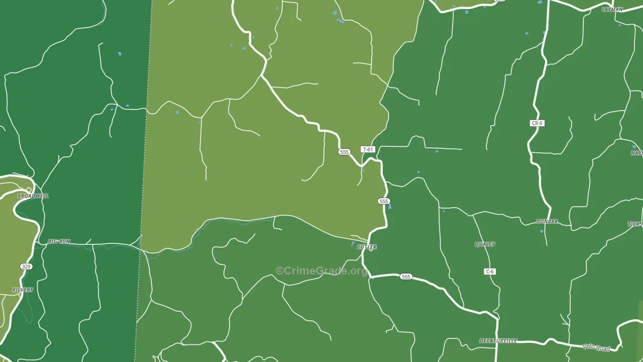 Cutler, OH Map of Drug-Related Crime Rates