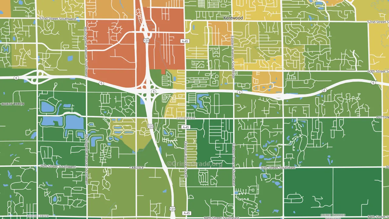 Cutlerville, MI Map of Drug-Related Crime Rates