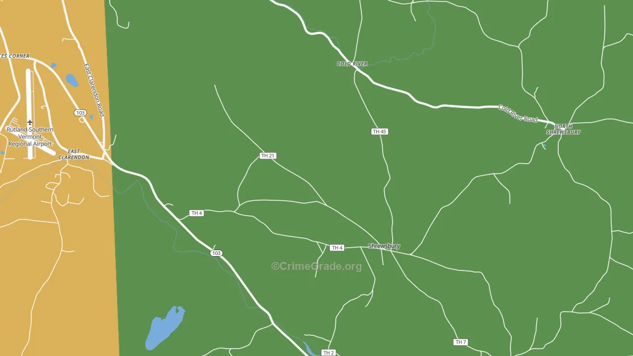 Cuttingsville, VT Map of Drug-Related Crime Rates