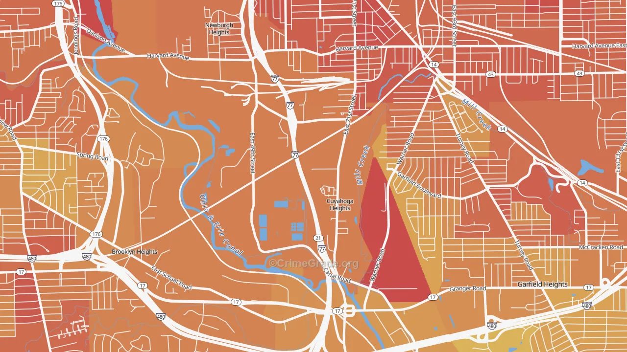 Cuyahoga Heights, OH Map of Drug-Related Crime Rates