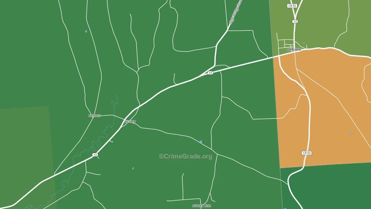 Cuyler, NY Map of Drug-Related Crime Rates