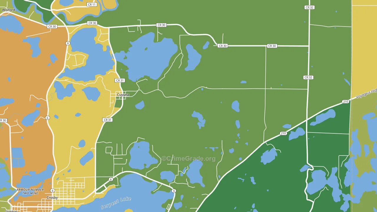 Cuyuna, MN Map of Drug-Related Crime Rates