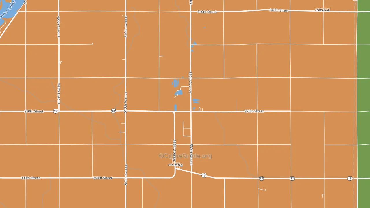 Cylinder, IA Map of Drug-Related Crime Rates