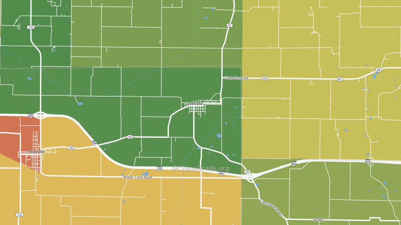 Cynthiana, IN Map of Drug-Related Crime Rates